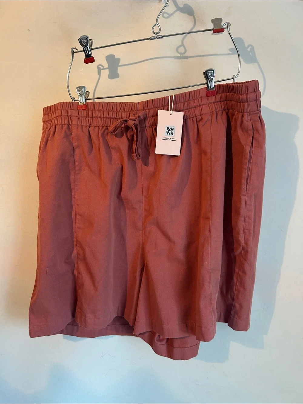 Lucy & Yak Rust Terracotta Elastic Waist Shorts